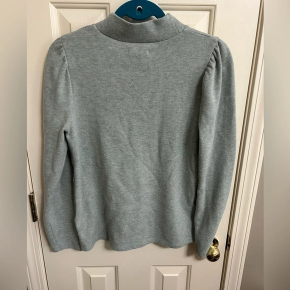 Madewell (Re)Sourced Plush Cozy Mock Neck Puff Sleeve Top Size Medium - Picture 3 of 3